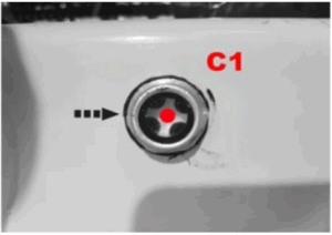 Průzor hladiny oleje štípacího poloautomatu